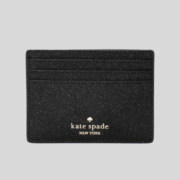 KATE SPADE Boxed Glimmer Small Slim Card Holder Black KE448