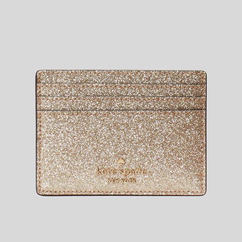 KATE SPADE Boxed Glimmer Small Slim Card Holder Gold KE448