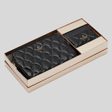 KATE SPADE Glimmer Quilted Patent Leather Boxed Crossbody Bag Set Black KE818