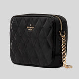 KATE SPADE Glimmer Quilted Patent Leather Boxed Crossbody Bag Set Black KE818