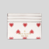 KATE SPADE Madison Heartfelt Geo Boxed Small Slim Card Holder Cream Multi KF342