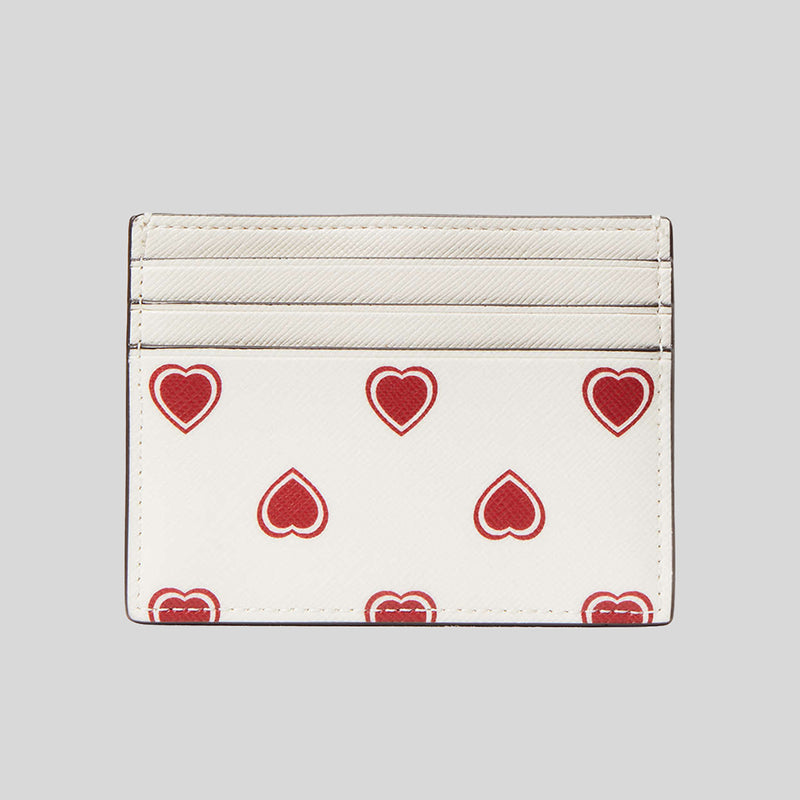 KATE SPADE Madison Heartfelt Geo Boxed Small Slim Card Holder Cream Multi KF342