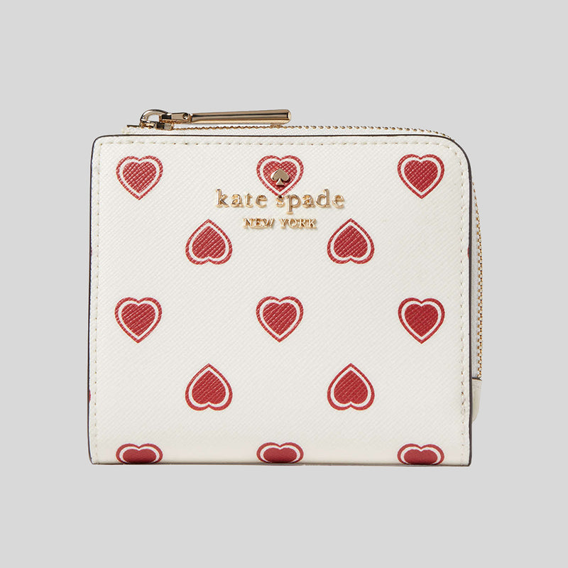 KATE SPADE Madison Heartfelt Geo Boxed Small L-zip Bifold Wallet