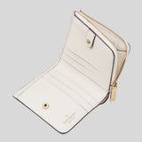 KATE SPADE Madison Heartfelt Geo Boxed Small L-zip Bifold Wallet Cream Multi KF346