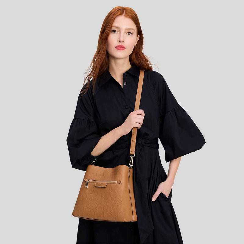 KATE SPADE Hudson Pebbled Leather Shoulder Bag Bungalow KF863