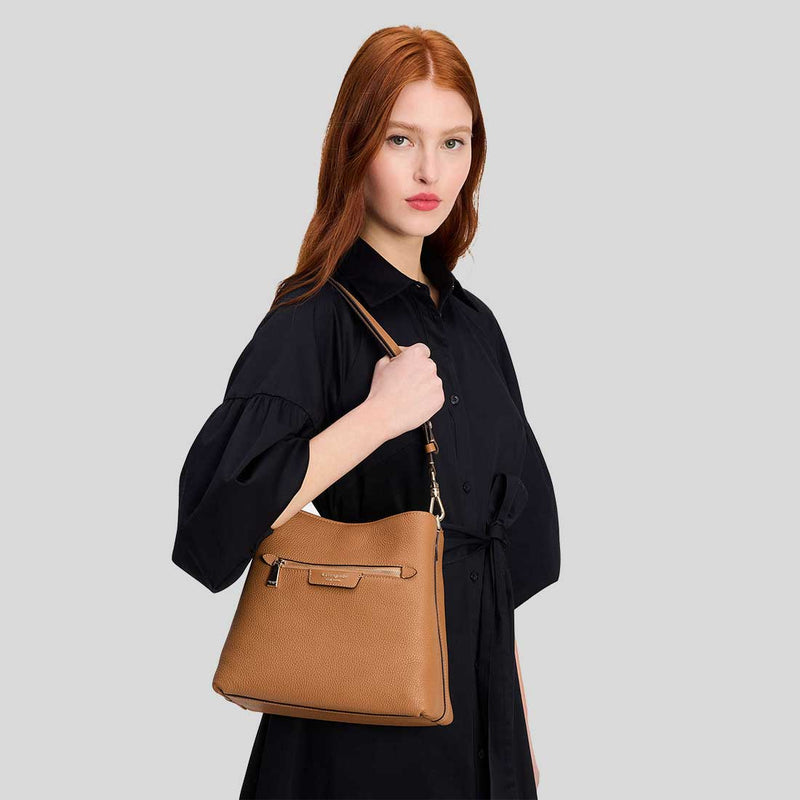 KATE SPADE Hudson Pebbled Leather Shoulder Bag Bungalow KF863