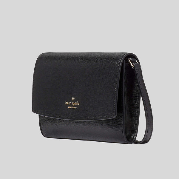 KATE SPADE Perry Leather Crossbody Bag Black KG029