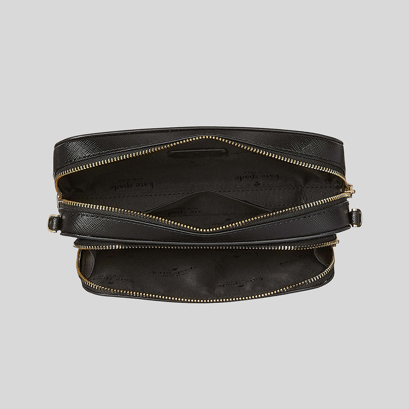 KATE SPADE Staci Dual Zip Around Crossbody Bag Black KG036