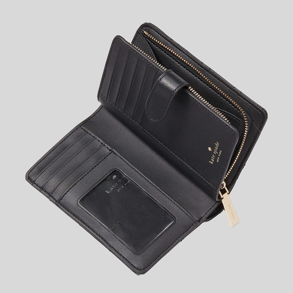 KATE SPADE Carey Medium Compact Bifold Wallet Black KG424