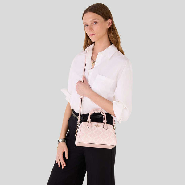KATE SPADE Signature Spade Flower Duffle Crossbody Bag Rose Smoke KG483