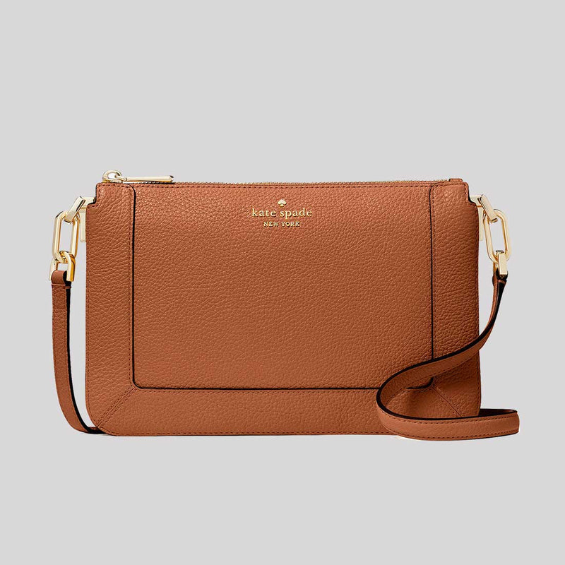 KATE SPADE Lena Double Compartment Crossbody Bag Warm Gingerbread KH430