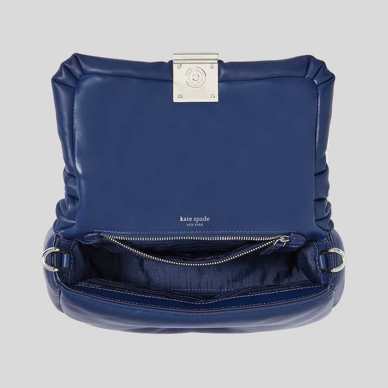 KATE SPADE Dakota Puffy Leather Crossbody Bag Deep Lake KI075