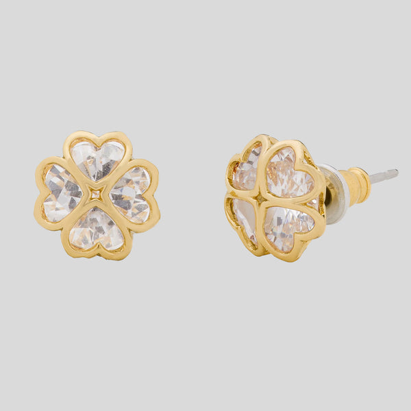 KATE SPADE Something Sparkly Spade Studs Clear/Gold KI359