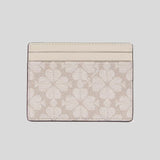 KATE SPADE Signature Spade Flower Small Slim Card Holder Dark Beige Multi KI371