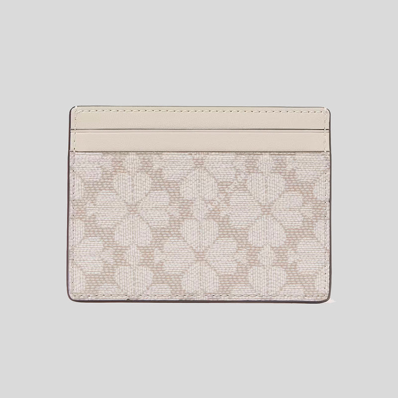 KATE SPADE Signature Spade Flower Small Slim Card Holder Dark Beige Multi KI371