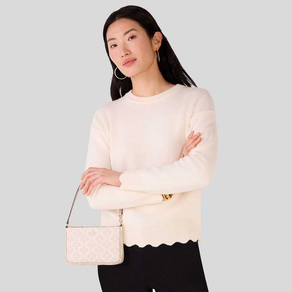 KATE SPADE Spade Flower Convertible Wristlet Rose Smoke KI378