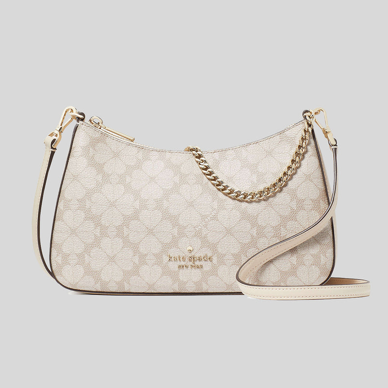 KATE SPADE Signature Spade Flower Crossbody Bag Dark Beige