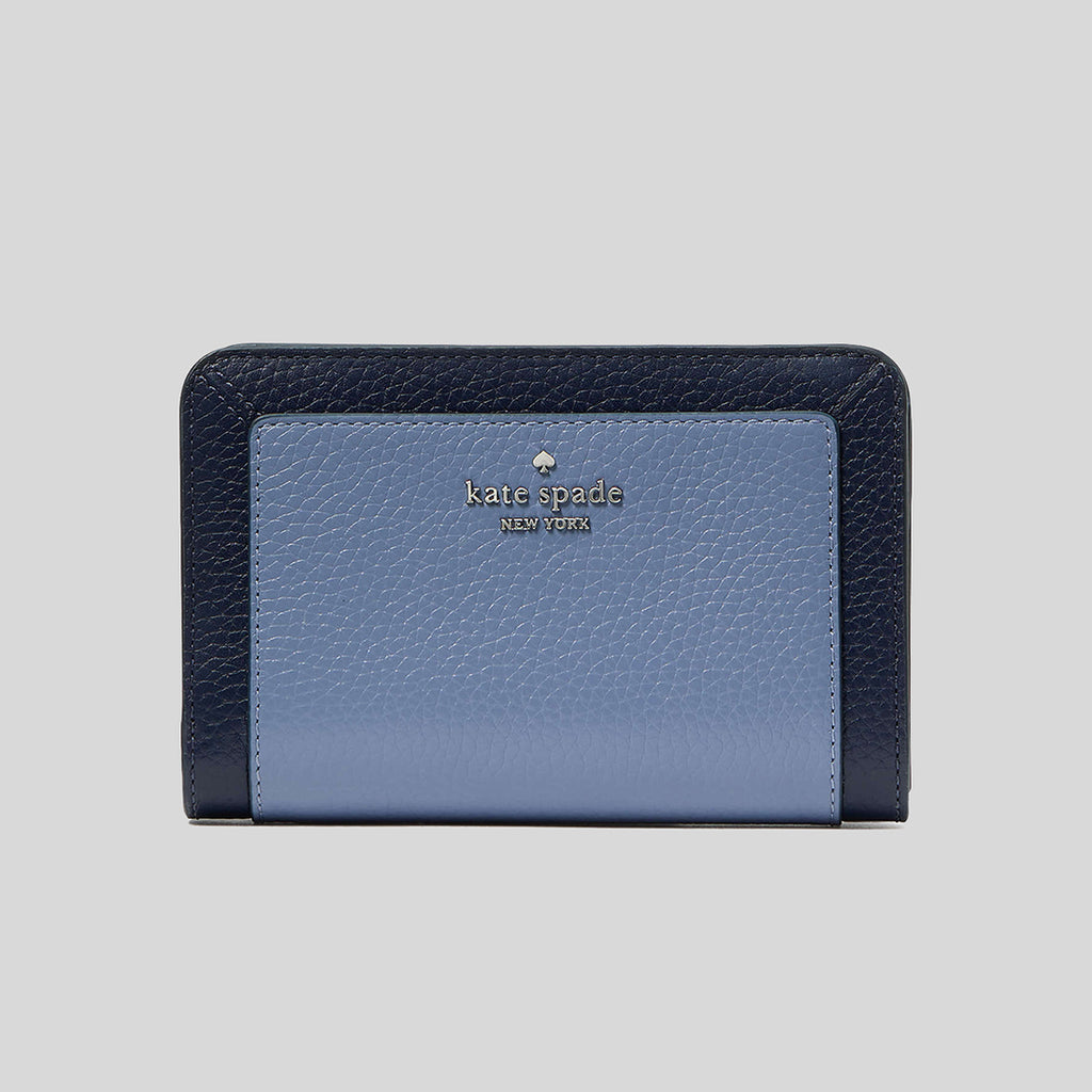 KATE SPADE Lena Colorblock Medium Compact Bifold Wallet Parisian Navy LussoCitta