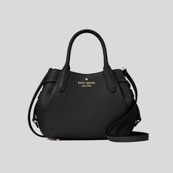 KATE SPADE Dumpling Pebbled Leather Mini Triple Compartment Satchel Black KI859