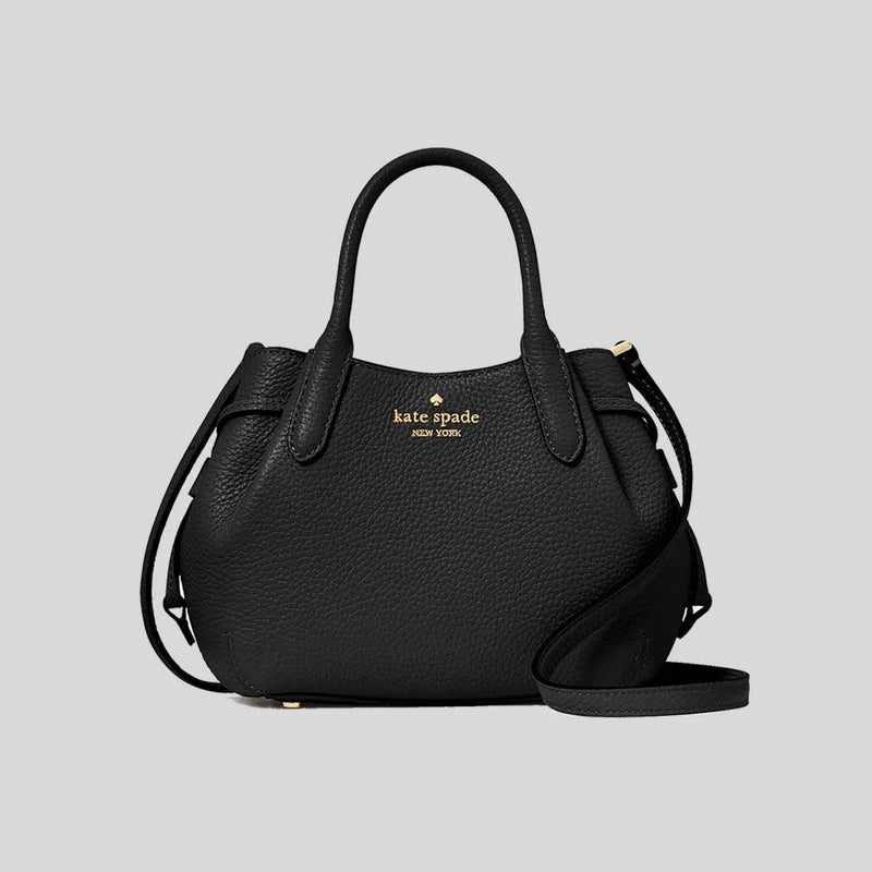 KATE SPADE Dumpling Pebbled Leather Mini Triple Compartment Satchel Black KI859