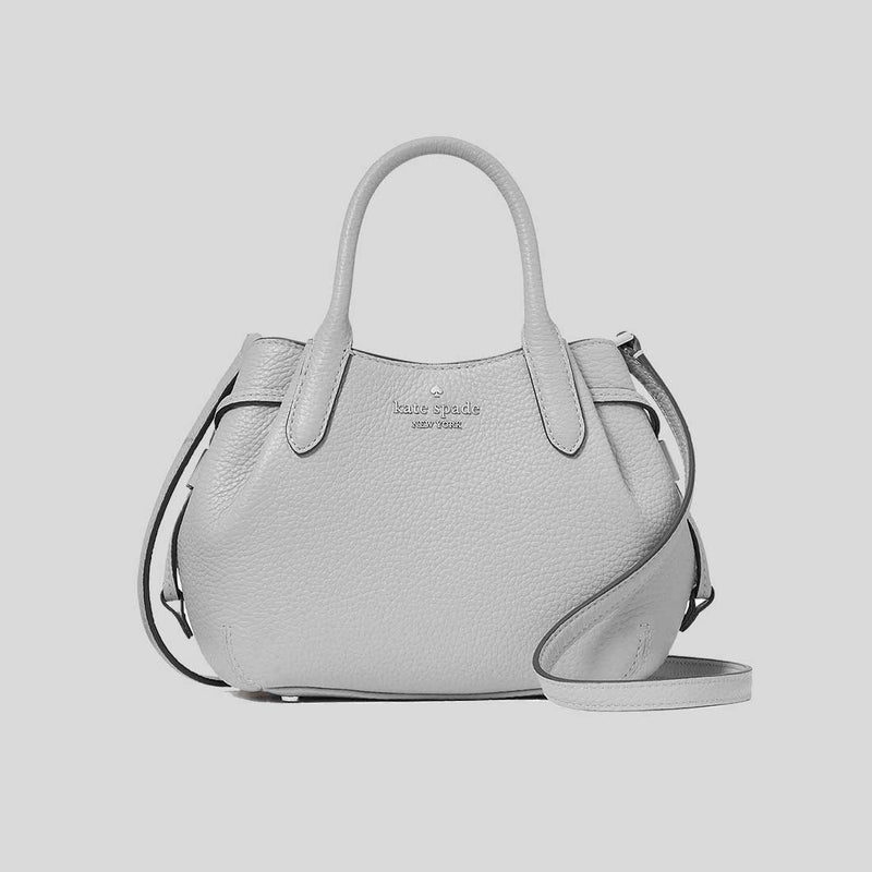 KATE SPADE Dumpling Pebbled Leather Mini Triple Compartment Satchel Mountain Grey KI859