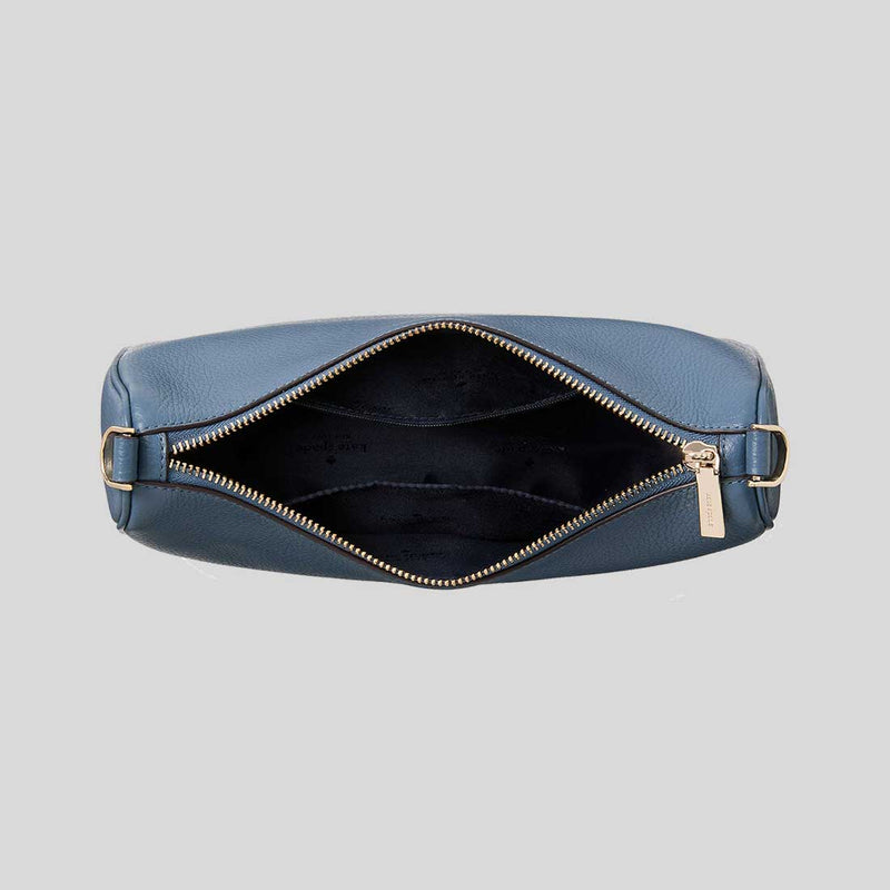 KATE SPADE Emma Pebbled Leather Medium Shoulder Bag Blue Stone KK068