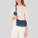 KATE SPADE Emma Pebbled Leather Medium Shoulder Bag Blue Stone KK068