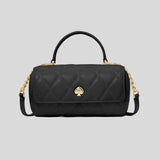 KATE SPADE Heart Barrel Quilted Crossbody Bag Black KK175