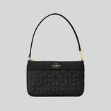 KATE SPADE Spade Flower Quilted Fabric Convertible Wristlet Black KK255