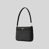 KATE SPADE Spade Flower Quilted Fabric Convertible Wristlet Black KK255