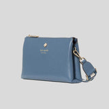 KATE SPADE Emma Pebbled Leather Mini Crossbody Bag Bluestone KK257