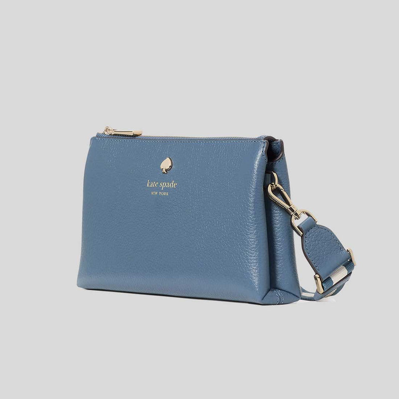 KATE SPADE Emma Pebbled Leather Mini Crossbody Bag Bluestone KK257
