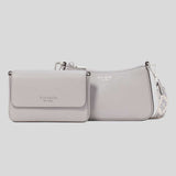 KATE SPADE Double Up Webbed Strap Crossbody Bag Nimbus Grey KK759