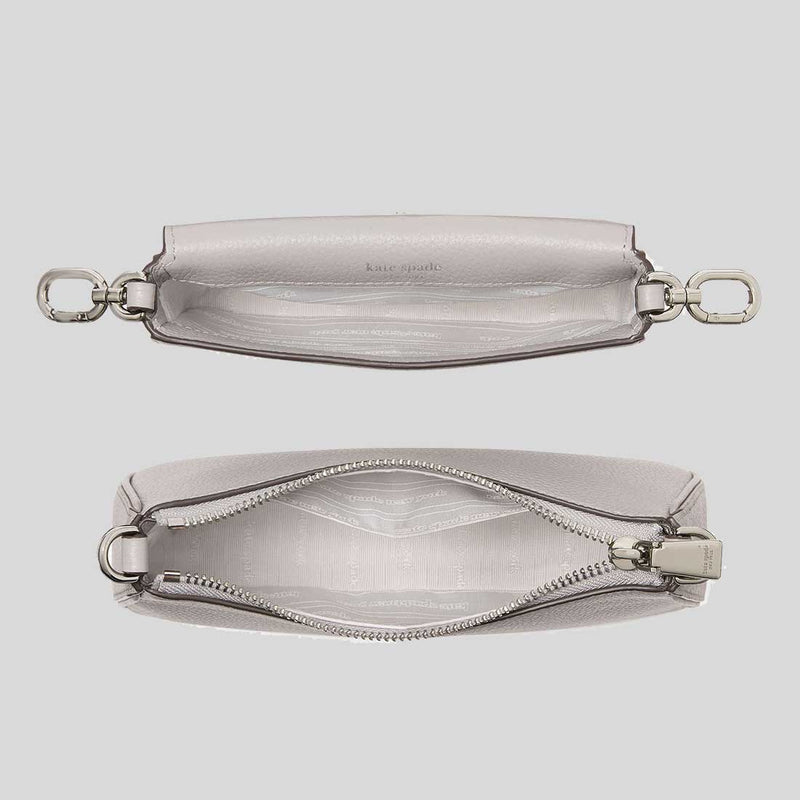 KATE SPADE Double Up Webbed Strap Crossbody Bag Nimbus Grey KK759