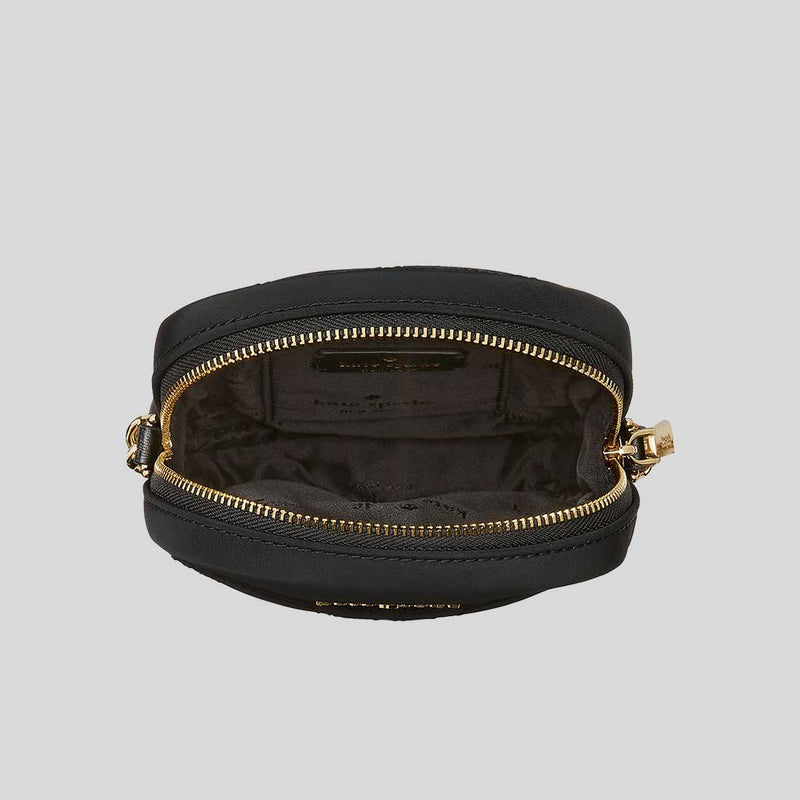KATE SPADE Spade Flower Quilted Fabric Phone Crossbody Bag Black KK898