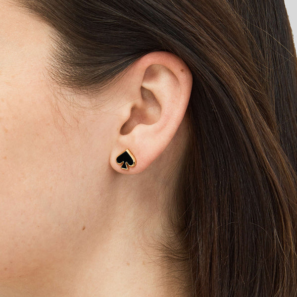 KATE SPADE Everyday Spade Enamel Studs Earrings Black o0ru3069