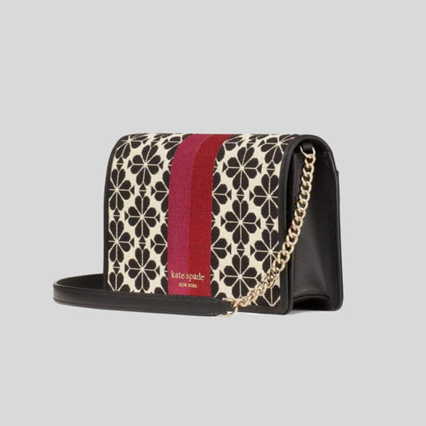Kate Spade  Spade Flower Jacquard Stripe Chain Wallet Cream Multi PWR00447