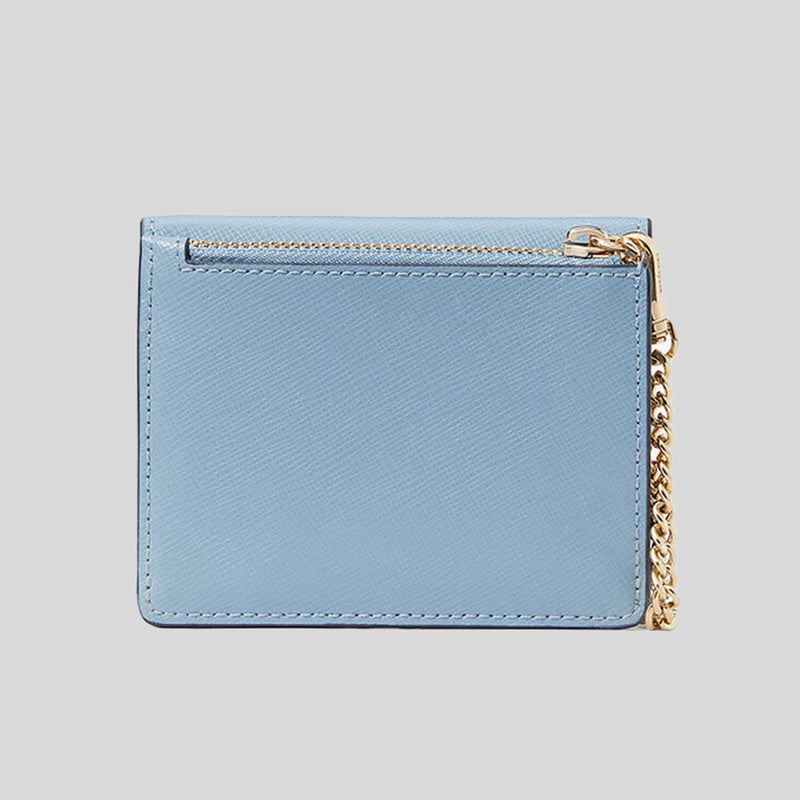 Kate Spade Madison Saffiano Leather Small Flap Card Case Polished Blue KC591