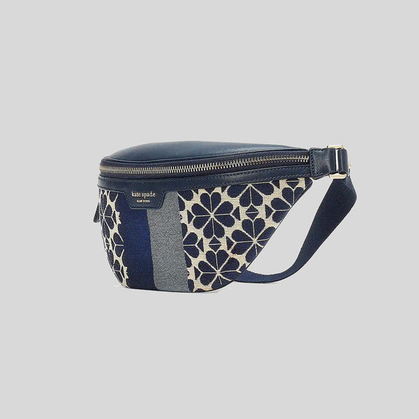 Kate Spade Spade Flower Jacquard Stripe Medium Belt Bag Blue Multi K9983