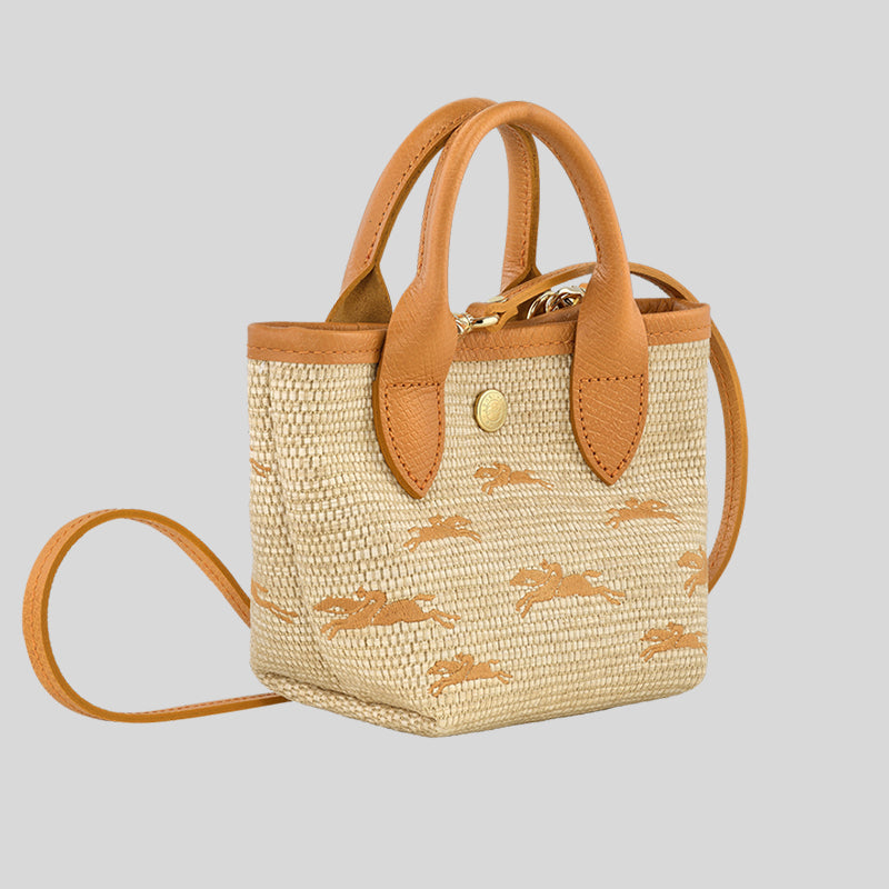 LONGCHAMP Le Panier Pliage Basket XS Crossbody Bag Apricot 10206HCF
