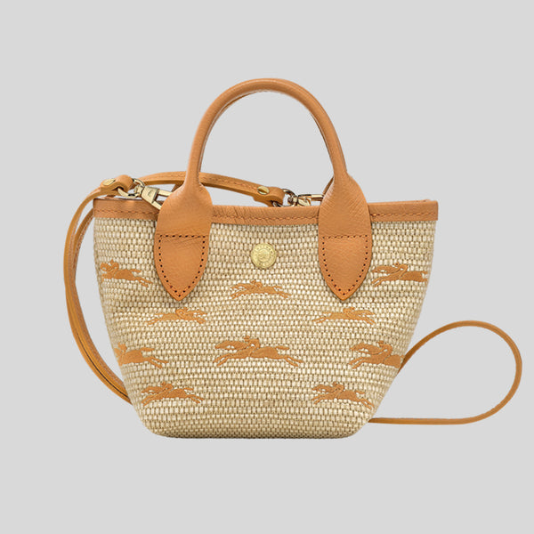 LONGCHAMP Le Panier Pliage Basket XS Crossbody Bag Apricot 10206HCF