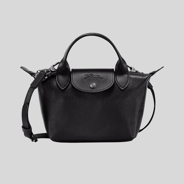 LONGCHAMP Le Pliage Extra XS Leather Handbag Black L1500987 lussocitta lusso citta