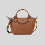 LONGCHAMP Le Pliage Extra XS Leather Handbag Cognac L1500987
