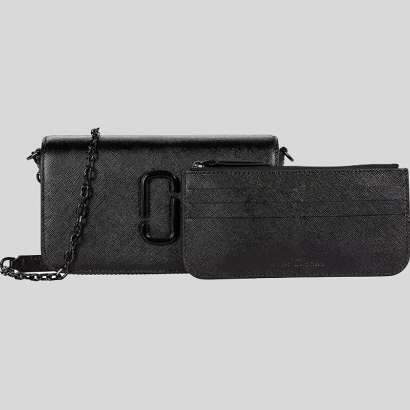 Marc Jacobs The Snapshot Leather Wallet on a Chain Black S125L01FA21