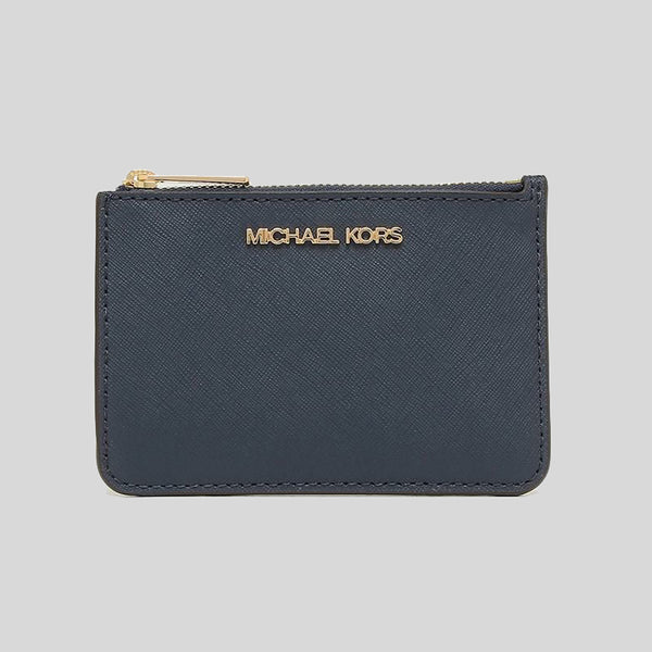Michael Kors Jet Set Travel Medium Top Zip Card Case Wallet Coin Pouch Brown  MK 