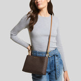 Michael Kors Trisha Medium Logo Crossbody Bag BROWN 35H1G9TC8B