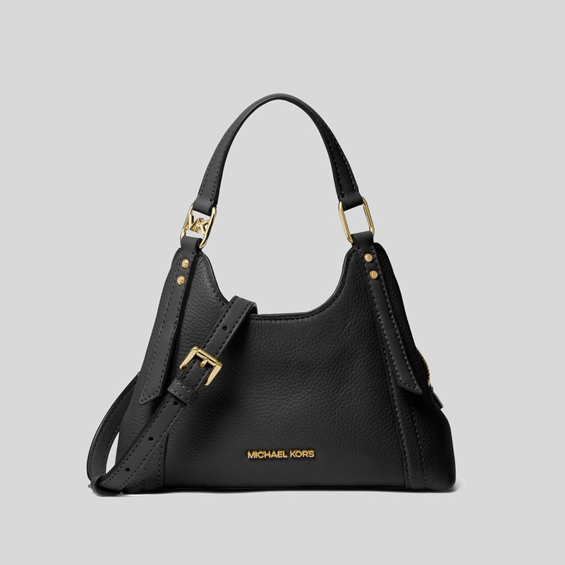 Michael Kors Arlo Small Pebbled Leather Shoulder Bag Black 35S3GW7C1L