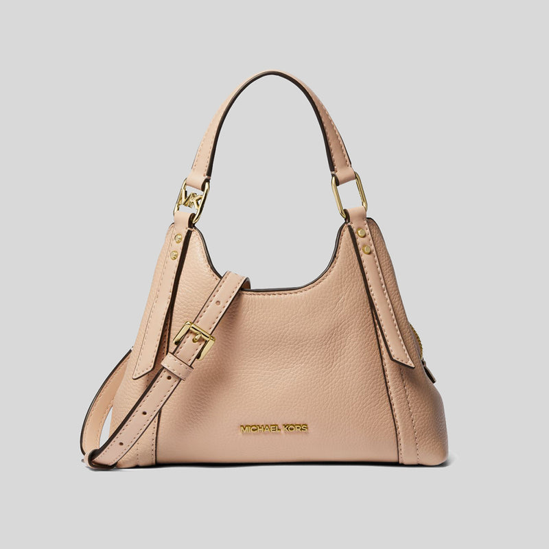 Michael Kors Arlo Small Pebbled Leather Shoulder Bag Buff 35S3GW7C1L
