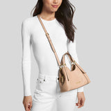 Michael Kors Arlo Small Pebbled Leather Shoulder Bag Buff 35S3GW7C1L