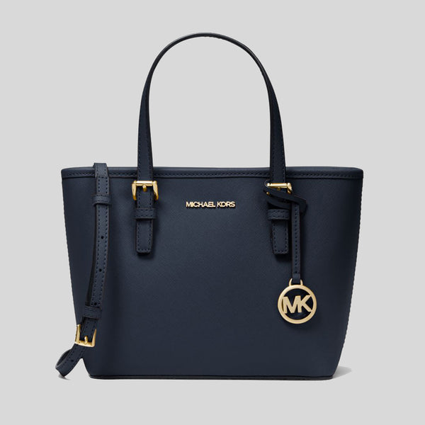 Michael Kors Jet Set Travel Extra-Small Saffiano Leather Top-Zip Tote Bag Navy 35T9GTVT0L